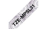 Картридж Brother TZE-MPSL31 (TZeMPSL31) оригинальный для Brother P-Touch, лента 12мм*4м, чёрный на серебристом орнаменте