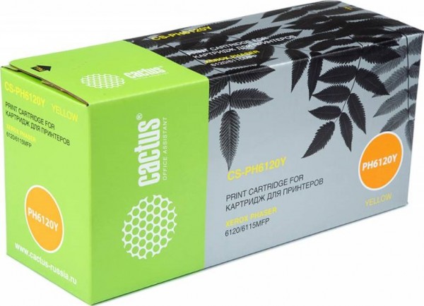 113R00690 Картридж Cactus CS-PH6120Y для принтеров Xerox Phaser 6115/6120 желтый (1 500 стр.)