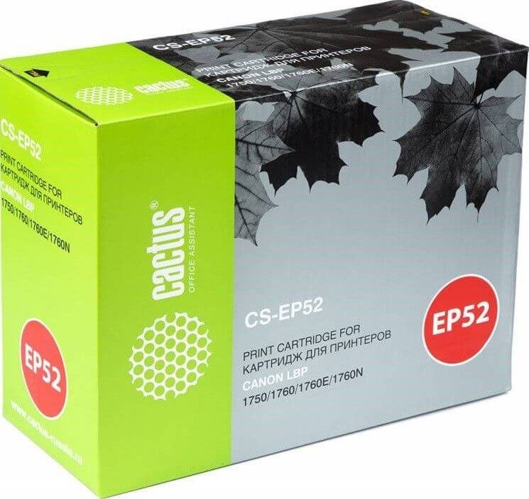 Картридж Cactus EP-52 (CS-EP52) для Canon LBP 1750/ 1760/ 1760E/ 1760N, 10000 стр.