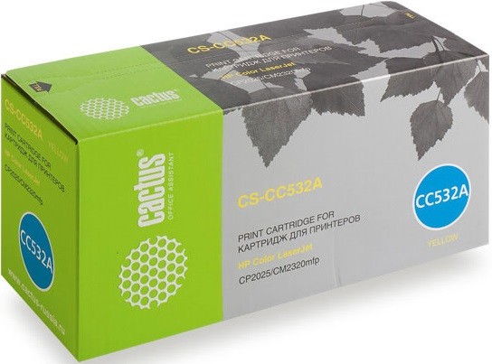 Cactus CC532A Картридж (CS-CC532A) для принтеров HP Laser Jet CP2025/ CM2320mfp, желтый