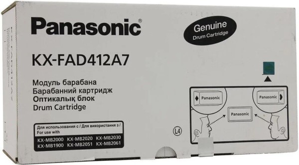 Фотобарабан Panasonic KX-FAD412A/ KX-FAD412A7 оригинальный для Panasonic KX-MB1900/ KX-MB2000/ KX-MB2020/ KX-MB2030, чёрный, 6000 стр.