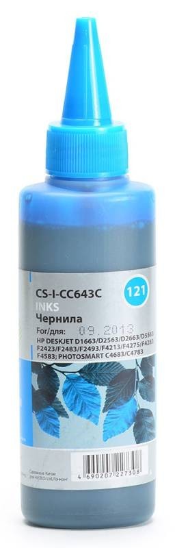 Чернила Cactus CS-I-CC643C для принтеров HP DJ D1663/ D2563/ D2663/ D5563/ PS C4683/ C4783, голубой 100мл