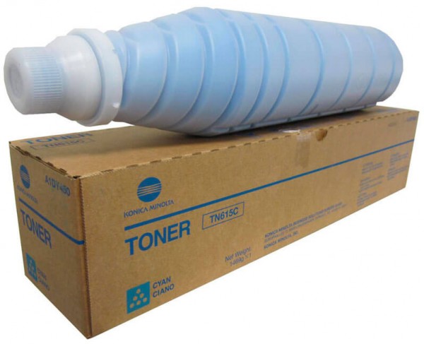 Картридж Konica-Minolta TN-615C (A1DY450) оригинальный для принтера Konica-Minolta bizhub C8000, cyan, 75000 стр.