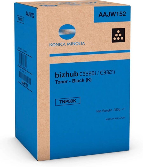 Картридж Konica-Minolta TNP-80K/ TNP80K/ AAJW152 оригинальный для принтера Konica-Minolta bizhub C3320i, черный, 13000 стр.