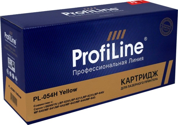 Картридж ProfiLine PL-054H Yellow для Canon i-SENSYS LBP-620/ LBP-621/ LBP-623/ LBP-640/ MF-640/ MF-641/ MF-642/ MF-643/ MF-644/ MF-645, желтый, 2300 стр.