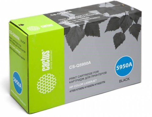 Картридж Cactus Q5950A 643A (CS-Q5950A) Black для HP Color LaserJet 4700/ 4700dn/ 4700dtn/ 4700n/ 4700ph+, чёрный, 11000 стр.
