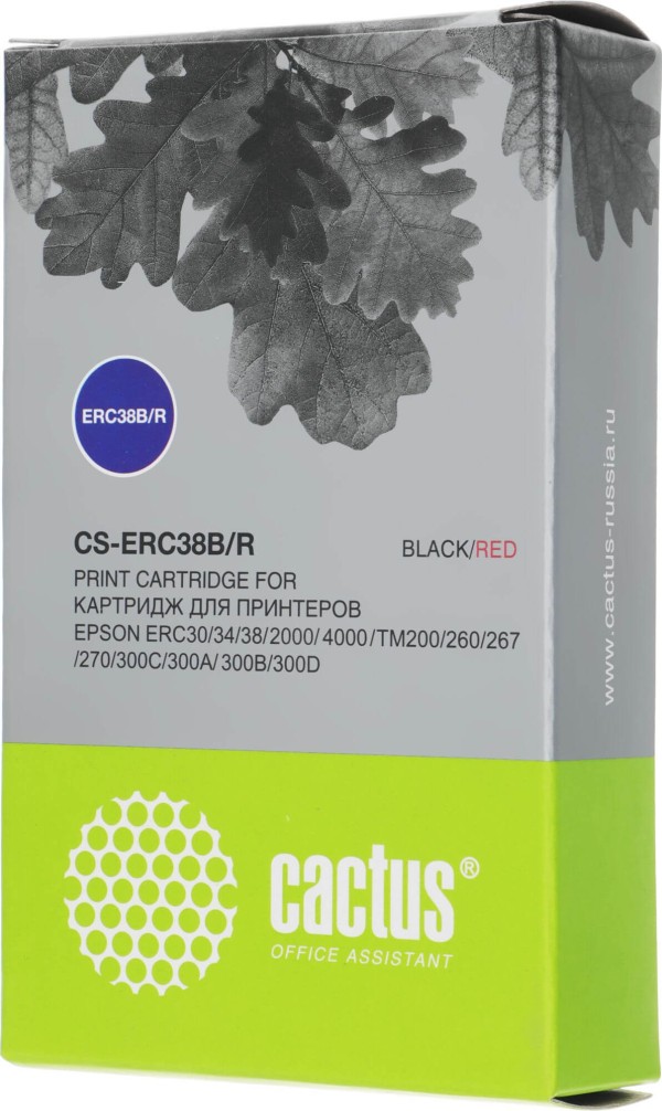 Картридж Cactus ERC-38 (CS-ERC38B/R) Black/Red для Epson ERC30/ ERC34/ ERC38, TM200, чёрный/красный