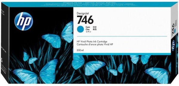 Картридж HP №746 (P2V80A) Cyan оригинальный для HP DesignJet Z6/Z9+, голубой, 300 мл.