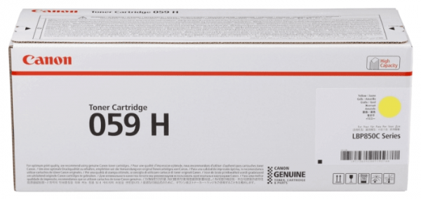 Тонер-картридж оригинальный Canon 059H 3624C001 для принтера Canon i-SENSYS LBP852CX, жёлтый (GR) (13 500 стр.)