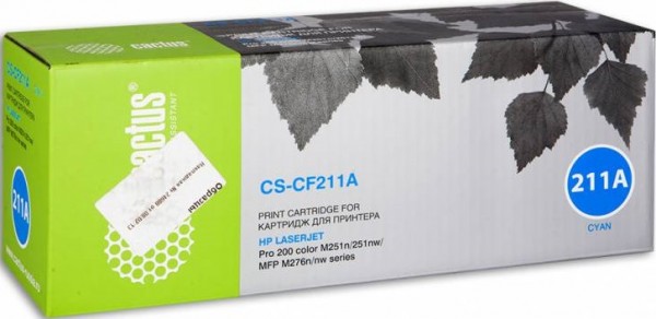 Cactus CF211A Картридж для принтеров HP CLJ PRO 200 M251/ MFP M276, голубой, 1,8к 