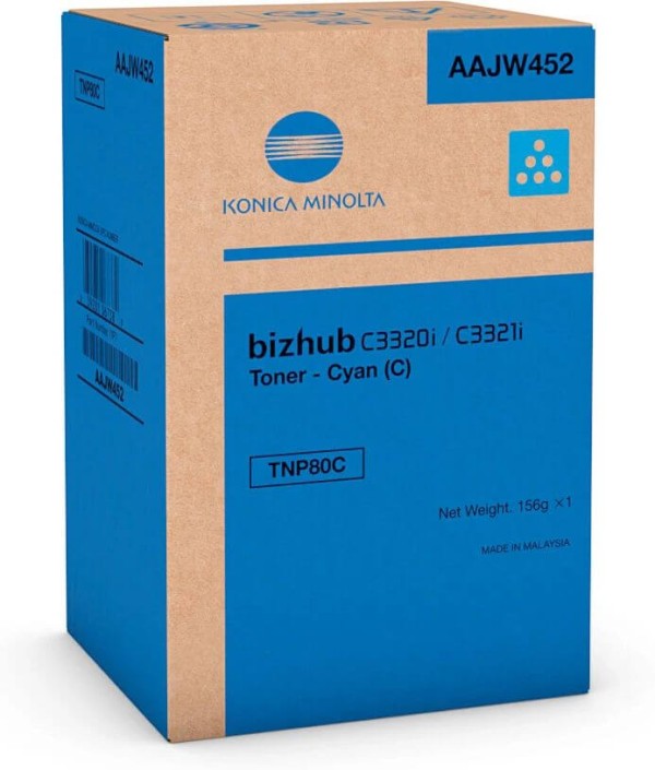 Картридж Konica-Minolta TNP-80C/ TNP80C/ AAJW452 оригинальный для принтера Konica-Minolta bizhub C3320i, голубой, 9000 стр.