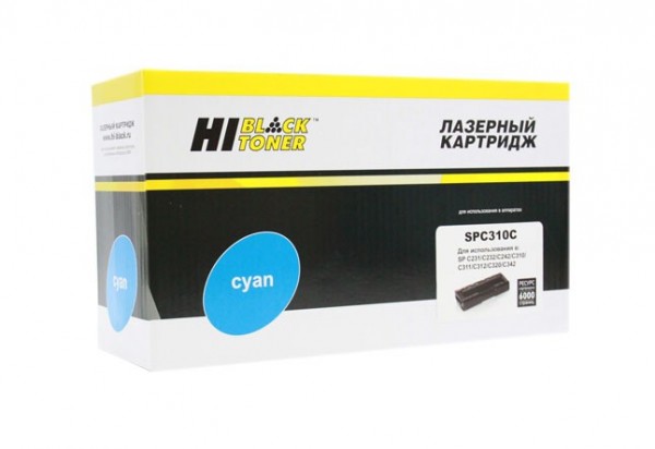 Картридж Hi-Black (HB-SP-C310C) для Ricoh Aficio SP C231/ 232/ 242/ 310/ 311/ 312/ 320, голубой, 6000 страниц