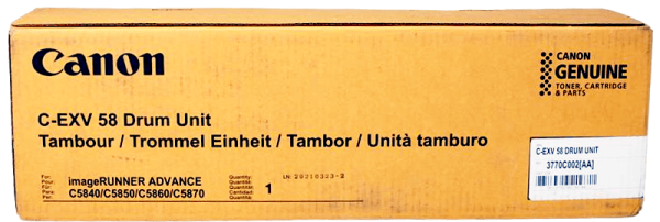 Фотобарабан Canon C-EXV58 DU 3770C002 оригинальный для Canon imageRUNNER ADVANCE C5840/ C5850/ C5860/ C5870, цветной​, 450000 стр.​​
