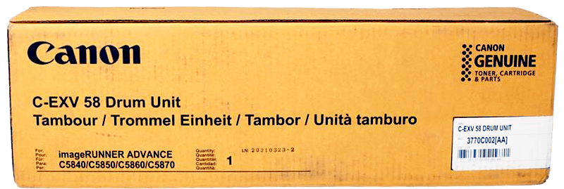 Фотобарабан Canon C-EXV58 DU 3770C002 оригинальный для Canon imageRUNNER ADVANCE C5840/ C5850/ C5860/ C5870, цветной​, 450000 стр.​​