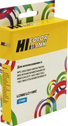 Картридж Hi-Black (HB-LC-980C) для Brother DCP-145C/ DCP-165С/ 195C/ MFC-165C/ MFC-250C, C
