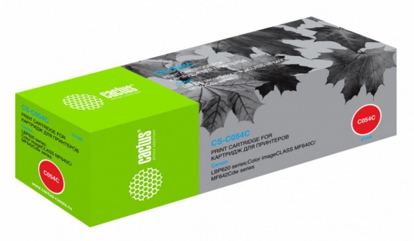 Картридж лазерный Cactus CS-C054C голубой (1200стр.) для Canon LBP 621Cw/623Cdw/641Cw/643Cdw