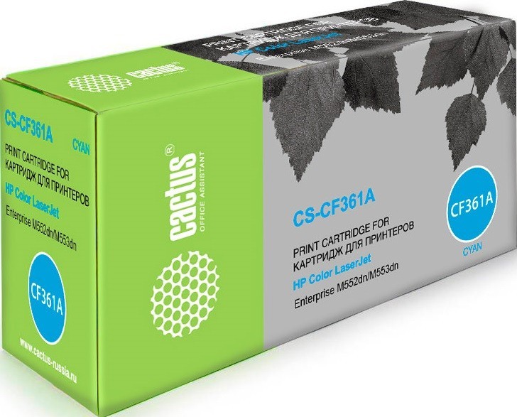 Картридж Cactus CF361A (CS-CF361A) для принтеров HP Color LaserJet M552dn/ M553dn/ M553N/ M553x голубой 5000 страниц
