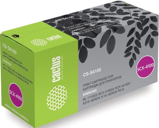 SCX-4100D3 Картридж Cactus CS-S4100 для принтеров Samsung ML-1710D3/SCX-4100D3/SCX-4216D3/X215/ Xerox 3115/PE16 черный (3 000 стр.)