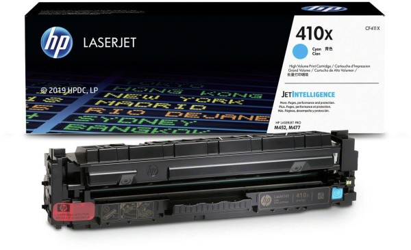 Картридж HP CF411X (410X) Cyan оригинальный для HP Color LaserJet Pro M377/ M477/ M452, голубой, увеличенный, 5000 страниц