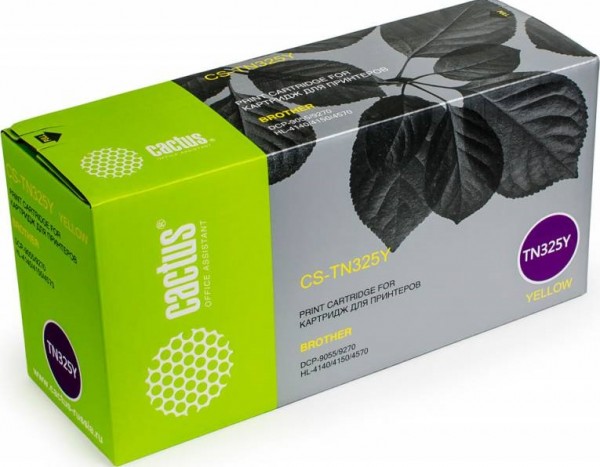 TN-325Y Картридж Cactus CS-TN325Y для Brother DCP-9055/ 9270/ HL-4140/ 4150/ 4570 желтый (3 500 стр.)