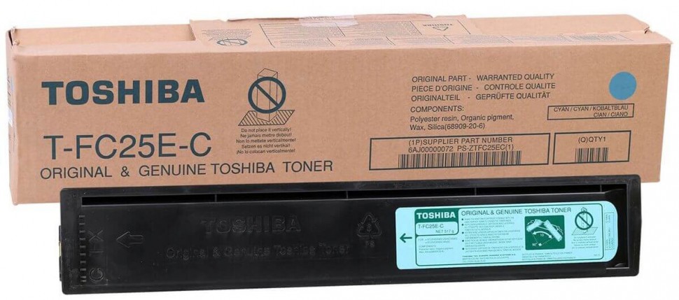 Картридж Toshiba T-FC25E-C (6AJ00000072) оригинальный для Toshiba E-Studio 2040CSE/ 2540CSE/ 3040CSE/ 3540CSE/ 4540CSE, голубой, 26800 стр.
