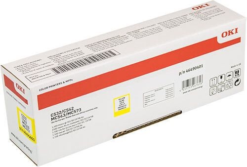 Картридж OKI (46490405/46490401) оригинальный для принтера OKI C532/ C542/ MC573/ MC563, жёлтый, 1500 стр.