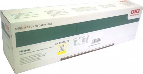 Картридж OKI (44059225/44059209) оригинальный для принтера OKI MC860, желтый, 10000 стр.