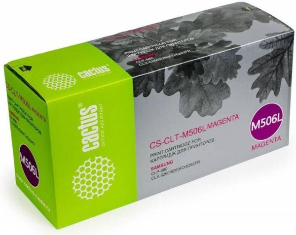 Картридж Cactus CLT-M506L (CS-CLT-M506L) Magenta для Samsung CLP 680/ CLX 6260/ 6260FD/ 6260FR, пурпурный, 3500 страниц
