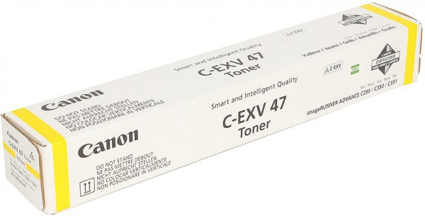Тонер оригинальный Canon C-EXV47Y 8519B002 для принтера Canon IR ADVANCE C351iF/ C350i/ C250i, желтый (21 500 стр.)