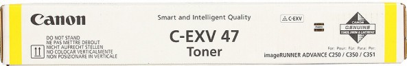 Тонер оригинальный Canon C-EXV47Y 8519B002 для принтера Canon IR ADVANCE C351iF/ C350i/ C250i, желтый (21 500 стр.)
