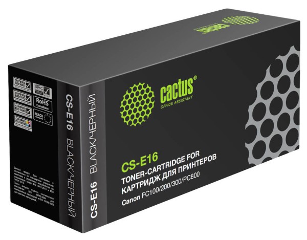 1492A003 Cactus E16 Картридж (CS-E16) для принтеров Canon FC100/200/300 Series PC800 Series черный (2 000 стр.)