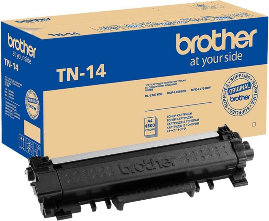 TN-14 оригинальный картридж Brother (TN14) для принтеров Brother HL-L2371DN/ DCP-L2551DN/ MFC-L2751DW, 4500 стр.