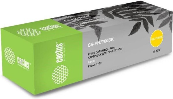 Картридж Cactus 106R01163 (CS-PH7760Bk) для Xerox Phaser 7760/ 7760dn/ 7760dx/ 7760dxf, бар.в компл., чёрный, 32000 стр.