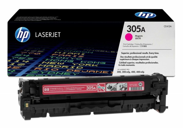 Картридж HP CE413A (305A) Magenta оригинальный для HP Color LaserJet Pro M351/ M375/ M451/ M475, пурпурный, 2600 страниц