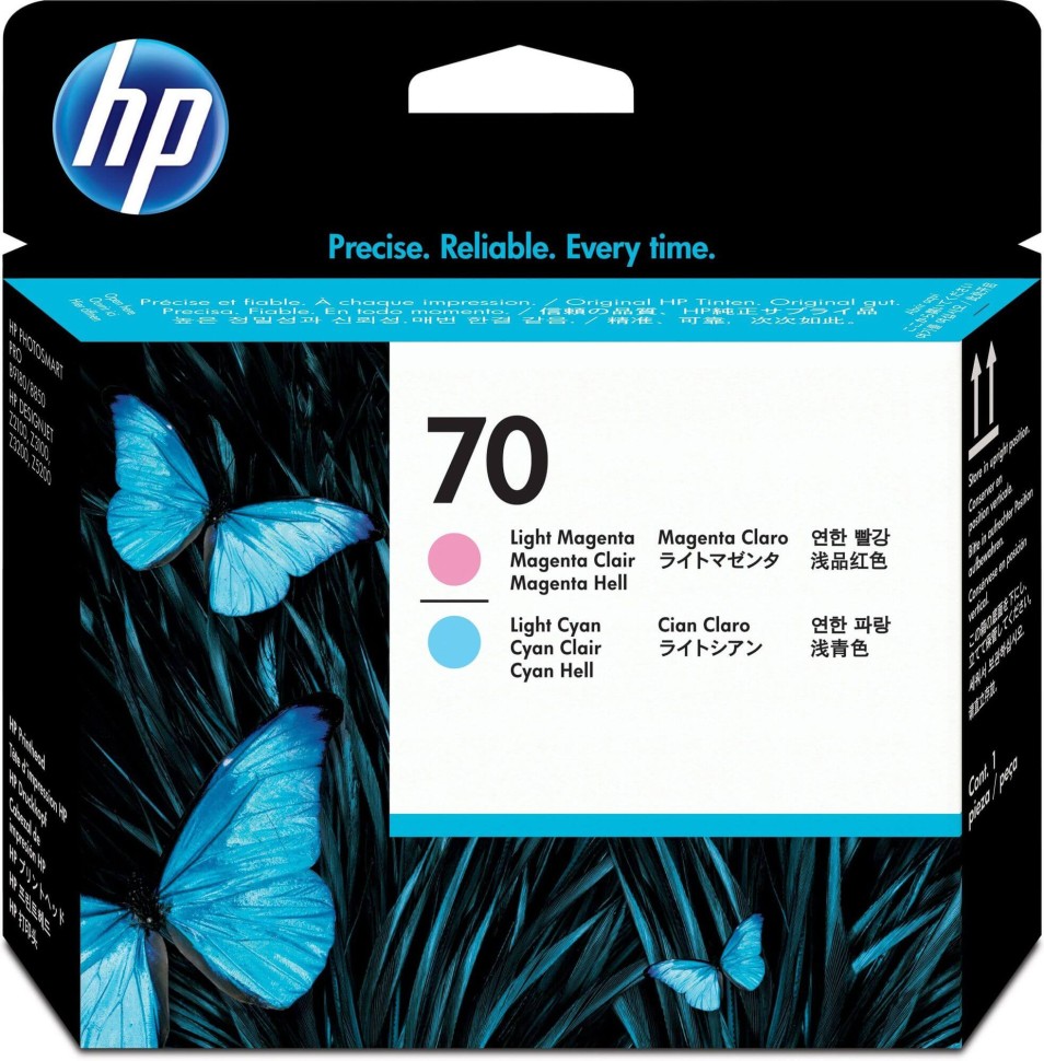 Печатающая головка HP №70 (C9405A) оригинальная для HP DesignJet Z2100/ Z5200/ Z5400, Photosmart Pro B9180/ B8850, Light Magenta и Light Cyan (светло-пурпурная и светло-голубая)