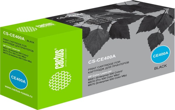 Картридж Cactus CE400A (CS-CE400A) Black для HP Color LaserJet M551/ M570/ MFP575, 5500 стр.