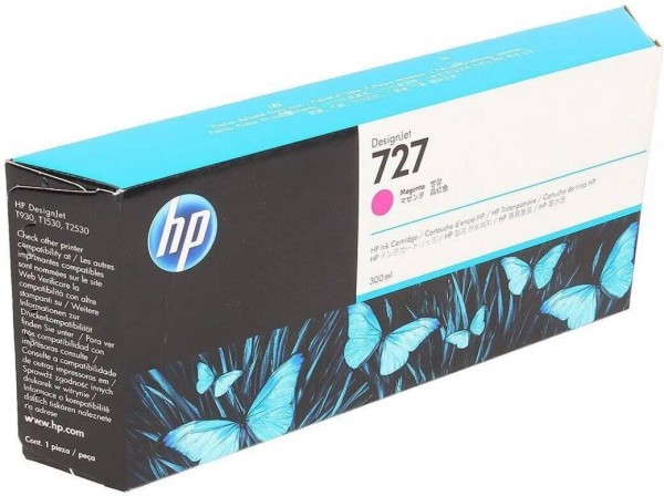 Картридж HP №727 (F9J77A) оригинальный для HP DesignJet T1500/ T1530/ T2500/ T2530/ T3500/ T920/ T930, пурпурный, 300 мл