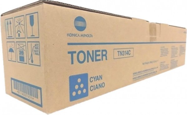 Картридж Konica-Minolta TN-314C (A0D7451) оригинальный для принтера Konica-Minolta bizhub C353/ 353P, голубой, 20000 стр.