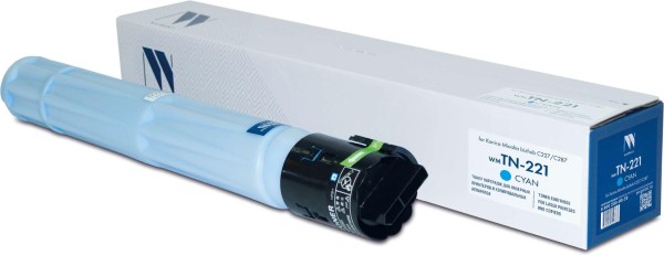 Картридж NV Print TN-221C (NV-TN-221C) для Konica-Minolta bizhub C227/ C287, голубой, 21000 стр.