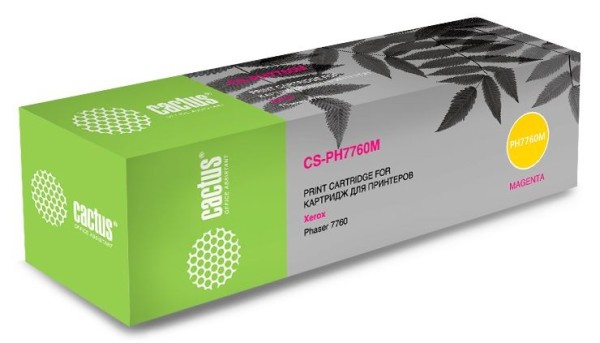Картридж Cactus 106R01161 (CS-PH7760M) для Xerox Phaser 7760/ 7760dn/ 7760dx/ 7760dxf, бар.в компл., пурпурный, 25000 стр.