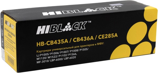 Картридж Hi-Black (HB-CB435A/ CB436A/ CE285A) для HP LJ P1005/ P1505/ M1120/ Canon725, Унив, 2K
