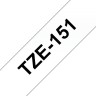 Картридж Brother TZE-151 (TZe151) оригинальный для Brother P-Touch, лента 24мм*8м, чёрный на прозрачном