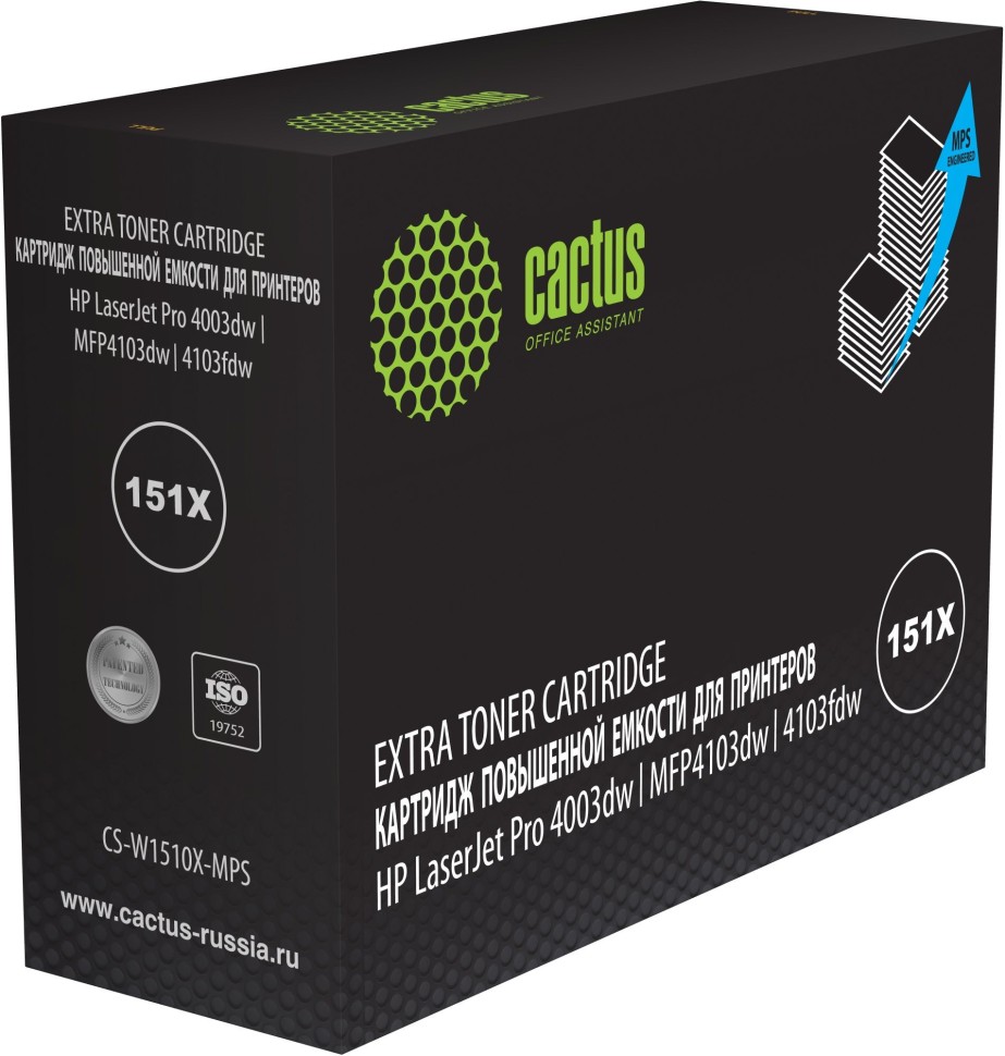 Картридж Cactus W1510X (CS-W1510X-MPS) для HP LaserJet Pro 4003dw/ 4103fdw/ MFP 4103dw, чёрный, увеличенный, 18000 стр.