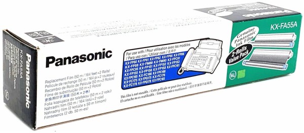 Термопленка Panasonic KX-FA55A/ KX-FA55A7 оригинальная для Panasonic KX-FP80/ FP81/ FP82, KX-FM90/ FM89, KX-FC175/ FC166, чёрный, 2шт*50м
