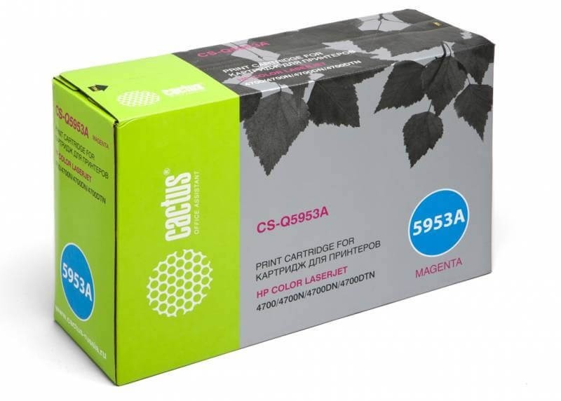 Картридж лазерный Cactus CS-Q5953AR для HP Color LaserJet 4700, 4700DN, 4700DTN, 4700HDN, 4700N, 4700PH Plus пурпурный, 10000 стр.