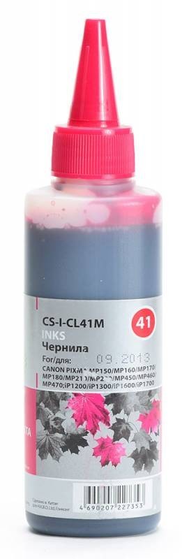 Чернила Cactus CS-I-CL41M для принтеров Canon Pixma MP150/ MP160/ MP170/ MP180/ MP210/ MP220, пурпурный 100мл