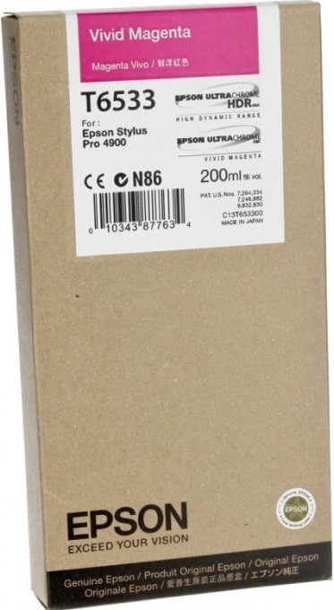 Epson C13T653300 оригинальный картридж для Epson Stylus Pro 4900, (200ml) : Vivid Magenta