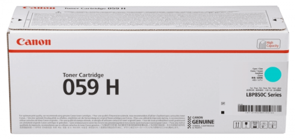 Тонер-картридж оригинальный Canon 059H 3626C001 для принтера Canon i-SENSYS LBP852CX, голубой (GR) (13 500 стр.)