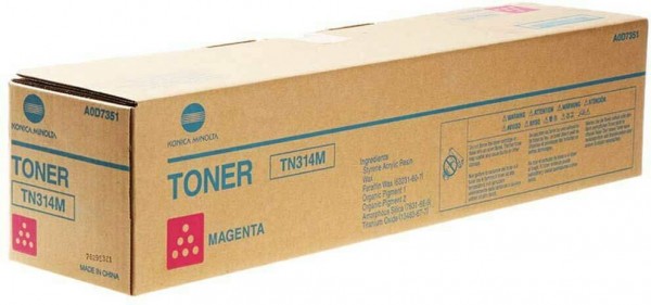 Картридж Konica-Minolta TN-314M (A0D7351) оригинальный для принтера Konica-Minolta bizhub C353/ 353P, пурпурный, 20000 стр.