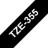 Картридж Brother TZE-355 (TZe355) оригинальный для Brother P-Touch, лента 24мм*8м, белый на чёрном